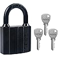 Heavy Duty Padlock with 3 Keys, Weatherproof Pad Lock for Sheds Container, Warehouse, Garage, Shutter, Storage Units, Sheds, Garages, Fences (40mm)