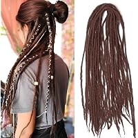 Dsoar Synthetische Dreadlocks Verlängerung – 24 Zoll (60 Cm), 10 Strähnen, Weich, Zum Häkeln, Farbe 1B