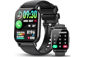 WEURGHY Montre Connectée Homme Femme avec Appel Bluetooth, 1.85" HD Smartwatch, Montre Connectee Sport Etanche IP68, 112 Modes Sportifs avec Podometre/Cardiofrequencemetre/Moniteur de Sommeil pour Android/iOS