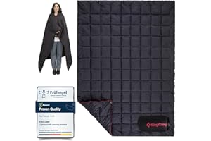 KingCamp Camping Blanket Lightweight Outdoor, Travel Blanket Multifunctional Warm, Sleeping Blankets Ultralight with Snap Button, Sleeping Quilt for Picnics Beach Camping Hiking Car Indoor