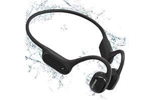 BNARQP Bone Conduction Headphones IP68 Waterproof Swimming Headphones with Mic Open-Ear Wireless Bluetooth 5.3 Earphones with MP3 Player 32GB for Running, Cycling, Swimming