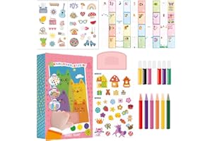 CARRENEU 36 Pieces DIY Rainbow Scratch Pictures for Children, Rainbow Pointillism Scratch Painting, Magic Scratch Book Set, Rainbow Scratch Art for Children Painting Set for Children, Includes Colours and