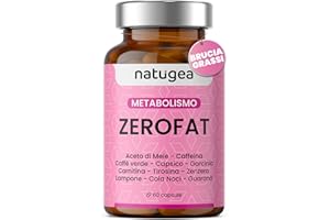 NATUGEA Brucia Grassi Potenti Veloci. Drenante forte dimagrante. ZEROFAT® ha 11 attivi con: Carnitina, Guarana, Garcinia Cambogia e Caffeina. Detox per Pancia piatta. Fino a 2 Mesi di trattamento