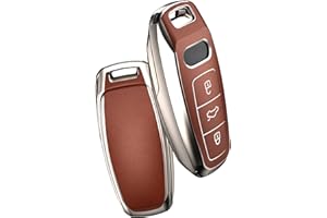 OATSBASF Etui na kluczyki odpowiednie do Audi, etui na kluczyki samochodowe do A6L, A6, A7, A8, Q7, Q8, E-Tron 2019/2020, silikonowe etui ochronne TPU (brązowe)