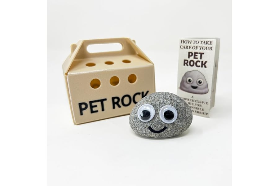 Pet Rock - Novelty Gift Idea - Ideal For Birthday Presents, Wedding Favours, Party Bags etc