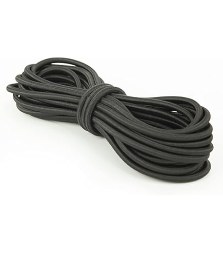 14mm Round Bungee Elastic Shock Cord In Black Or White Heavy Duty DIY Tarps And Tie Down Premium Quality Made In UK (Black, 5 Metre Cut Length