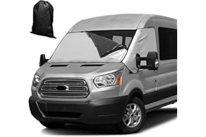 LUOLETY External Thermal Windscreen Cover for Ford Transit Custom 2012-2022, Waterproof Front Windscreen Wrap Cover Windshield Blackout Snow Ice Shield Dust Sun Screen Wrap