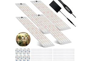 Journeyside 4 Piezas Lámpara de Planta, 540 Leds Lámpara de Cultivo,Lámpara de Planta de Espectro Completo con Temporizador 3/9/12H,Luz para Plantas de 10 Niveles Regulable para Plantas de Interior
