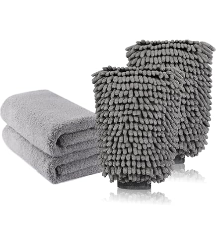 Gant De Lavage Voiture En Laine Imitation Cachemire - Forte Absorption, Réutilisable, Pour Carrosserie, Jantes, Moto