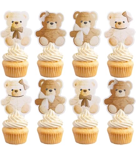 24 Silberne Glitzer-Absatz-Cupcake-Topper – Für Gender Reveal, Babyparty, Geburtstag