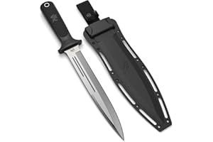 ODENWOLF W Catcher - Großes Jagdmesser aus D2-Stahl - Feststehendes Scheide - Einschneidiges Schwert mit TPE-Griff - Full Tang Survival Messer für Outdoor Aktivitäten