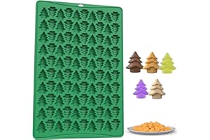 PTaizjjz Moule de Noël en silicone, 100 cavités pour mini sapin de Noël, bonbons, chocolat, moule pour pâtisserie, biscuits, pudding, gelée, friandises pour chien
