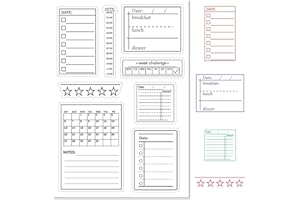 CRASPIRE Calendario Pianificatore Etichetta Stencil Timbro In Gomma Trasparente Cornice Vintage Guarnizioni In Silicone Trasparente Timbro per Creazione di Biglietti per Journaling Fai Da Te