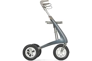 byACRE Carbon Overland | All terrain Carbon Rollator | Grandi ruote pneumatiche | Leggero a soli 6,7 kg | Pieghevole e con sedile (Blu notte)