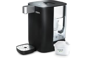 ‎BRITA BRITA Heißwasserspender Cube – Wasserspender für zuhause (4L) schwarz – mit UV-C-Technologie, inkl. MAXTRA PRO Extra Kalkschutz Wasserfilterkartusche