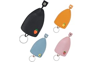 AfitLulu 4 Pieces Car Key Case Creative Pull Out Style Key Bag for Women and Men, PU Leather Key Sleeve Car Key Holder Fashionable Key Pouch for House Keys, Car Key Holders for Handbags