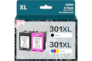 JORBO 301 XL Druckerpatrone Ersatz für HP 301 Druckerpatronen Multipack hohe Kapazität für HP Deskjet 1000 1050 1510 2050 2510 2540 3050 OfficeJet 2620 2622 Envy 4500 4502 5530 5532 (Schwarz, Farbe)