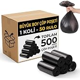 B&uuml;y&uuml;k Boy Siyah &Ccedil;&ouml;p Poşeti &Ccedil;&ouml;p Torbası 500 Adet 65x80 cm Sızdırmaz Yırtılmaz G&uuml;&ccedil;l&uuml; &Ccedil;&ouml;p Torbası Y&uuml;ksek Taşıma Kapatisesi Hijye