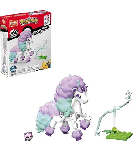 Mega Pokémon – Lokhlass 18 Cm – 527 Pièces – Mécanisme à Manivelle – Dès 8 Ans – Construction Compatible