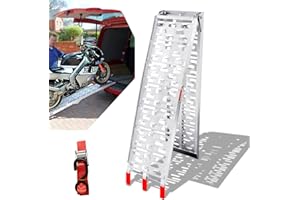 ‎EULENKE Eulenke 1X Klappbar Auffahrrampe, Max 340KG Tragfähigkeit, 226CM Alu Rampe Anhänger Verladerampe, Auto ATV Quad PKW Laderampe Anhängerrampe, Motorradrampe für Motorrad oder Mofa