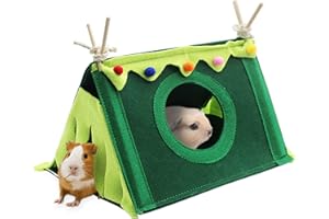 Hioph Hamster Tent, Guinea Pig Hideout, Small Animal Hideaway Nest Bed, House Pet Playing Sleeping Resting Warm Nest, Cozy Ventilation Triangular Shelter Habitats Cage