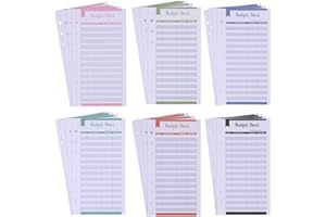 HAINUE 24 Stück Budget Blätter Nachfüllpapier, Budget Sheets Budget Planner Karten Papier Binder Budget Planner A5 Budget Refill für Binder Notebook 6 Holes Budget Card