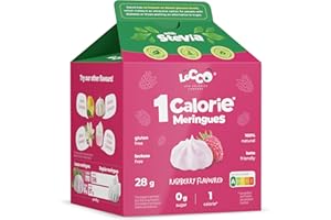 LOCCO LOW CALORIES COMPANY Locco Low Carb beza malinowa: słodycze bez cukru, bez węglowodanów, idealne do keto i diety, bogate w białko, tylko 1 kaloria, 28 g