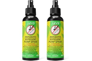 THEYE Mosquito Repellent Spray Double Pack for Body - 2 x 100% Natural Insect Repellent Spray (Deet Free), No Preservatives or Other Harmful Chemicals - Pump Spray, 2 x 75ml