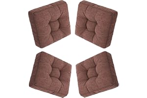uyeoco Cojines para Sillas de Jardin, 50x50cm/45x45cm/40x40cm Cojín Asiento Comedor, for Decorativo Cocina Oficina Exterior terraza(D4,4PCS_40X40CM)