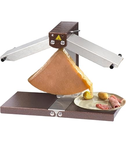 Bron Coucke Rampa Raclette RACL05, 900W, Per Mezzo Formaggio, Riscaldamento Regolabile, Per 8 Persone
