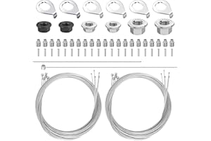 Yauhar 72Pcs 3 Size Bicycle Hub Flanged Axle Nut and Safety Washer Kit with Universal Bike Brake Cable Gear Shifter Cable Wire for Road and MTB Bike