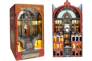 HIYORSOA DIY Book Nook Kit Railway Cathedral DIY Miniature House Kit with LED Lights Wooden Dolls House 3D Wooden Puzzles for Adults Make Your Own Craft House Model