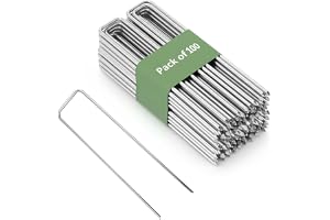 GARDENIX 100 stycken IronPEG galvaniserat rostskyddsjordankare tillverkat av ståltråd 150 x 30 mm - Ø 3 mm för att fästa ogräsfleece, nät, markdukar, trådnät