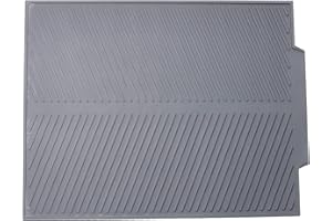 IHOMEPARK Silikon Abtropfmatte, Geschirr Trockenmatte zum Trocknen Große Geschirrmatte Spülbeckenmatte für Gläsern und Besteck Rutschfester Hitzeresistenter Untersetzer Abtropfgestell, 44 * 33 * 0,6 cm/Grau