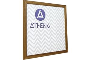 Athena Honey Oak Thin Premium Wood Picture Frame 40 x 40cm - 40 x 40 cm Square Frame - Photo Frame - 40x40 Frame Oak with Clear Styrene Sheet & Wall Mounted Hook – 40 x 40 cm
