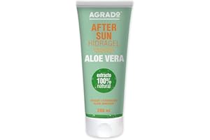Hidragel Loción AfterSun Aloe Vera 100% Natural Crema para después del Sol Hidratante Frescor y Alivio inmediato Pieles Sensibles Rápida Absorción 200 ml - Agrado