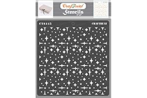 CrafTreat Star Stencils for Painting on Wood, Canvas, Paper, Fabric, Floor, Wall and Tiles - Stars Anywhere - 6 x 6 Inches - Reusable DIY Art and Craft Stencils - Star Stencil