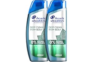 Head & Shoulders Deep Clean for Severe Itchy Scalp Anti-Dandruff Shampoo, with clinically proven formula, and free of silicones, parabens & paraffins 400ml Pack of 2