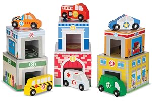 Melissa & Doug Nesting & Sorting Buildings & Vehicles | Wooden Toy & Trains | Trucks & Vehicles