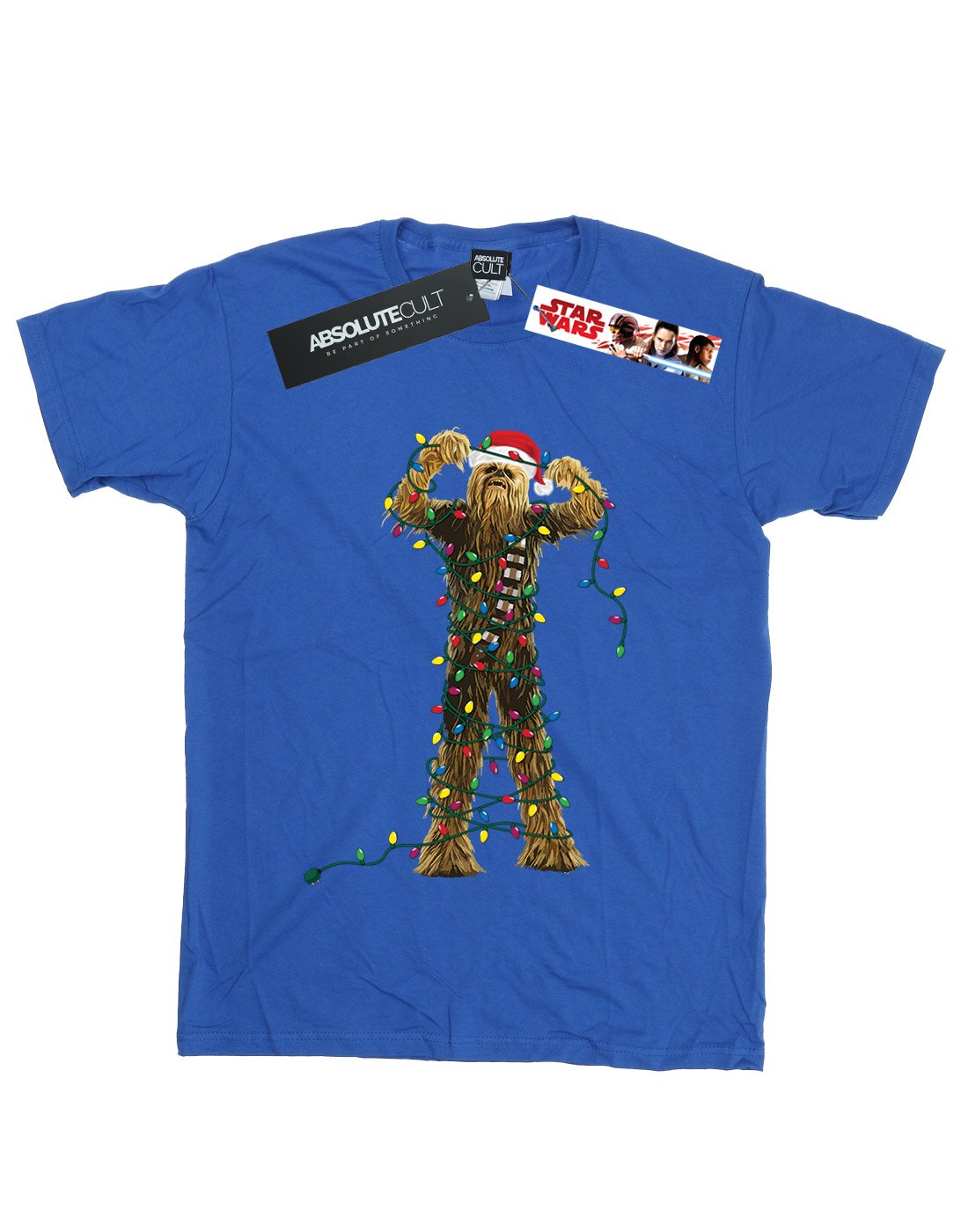 Star-Wars-Damen-Chewbacca-Christmas-Lights-Boyfriend-Fit-T-Shirt-Medium-Knigsblau