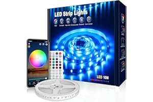 Beaeet - Cinta LED de 10 m, LED de dormitorio, multicolor tira LED 5050 RGB, luz LED, diadema con mando a distancia, ideal para Navidad, boda, fiesta y dormitorio (1 x 10 m)