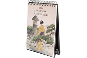Kokonote: Calendario da Tavolo 2024 Japanese Woodblocks - Calendario Scrivania 2024, 12 mesi, 15x20 cm FSC®, Calendario giapponese 2024, Calendario Japanese 2024