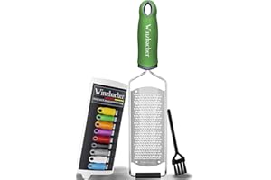Winzbacher® - Premium Râpe à zester I Râpe à Parmesan, râpe à Citron, râpe à Noix de Muscade, râpe à Gingembre etc. I Lame en Acier Inoxydable tranchante comme Une Lame de Rasoir (Apple Green)