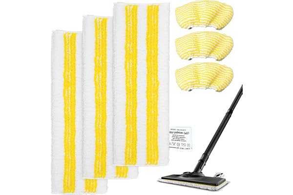6-pack Mikrofiberduk-set för Kärcher ångrengörare EasyFix SC1, SC2, SC3, SC4, SC5, reservdukstillbehör kompatibel med Kärcher, 3 golvmunstycken och 3 handmunstycken