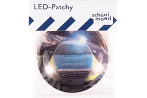 ‎SCHOOL-MOOD School-Mood LED-Patchy für Schulranzen – Klett-Patchy mit wechselbaren Designs für Kinder – Trendiges Schulrucksack-Accessoire für jeden Geschmack, perfekt für die Grundschule (Polizei)