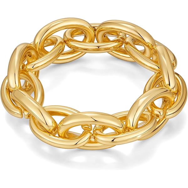 WOWORAMA Chunky Kettenarmband für Damen verstellbar elastisch dehnbare