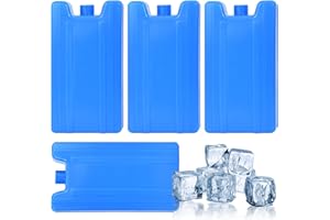 Dokeno Torba lodowa do lodówki zestaw 4 płytek lodowych 400 ml syntetyczne deski lodowe do lodu, elementy chłodzące do podróży i kempingu, lodowa torba termiczna