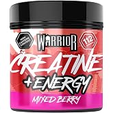 Warrior Creatine + Pre-Workout Powder 360g, Caffeine - Berry | 80 Servings, Caffeine &amp; Citrulline, Focus, Pump &amp; Energy, Pre