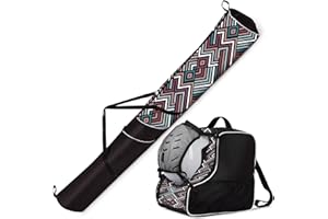 Ferocity Premium Housse à Skis et Sac à Chaussures Set - Pour 1 Paire de Ski 170 cm et Casque [053]