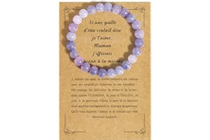 EMDRYZE Cadeau Maman Paques Pierre Naturelle 8mm Bracelets Idee Cadeau Fete des Meres Cadeau Anniversaire Pour Maman Cadeau Fête des Mères Original Merci Anniversaire Cadeaux Personnalisé Pour Mere Noel